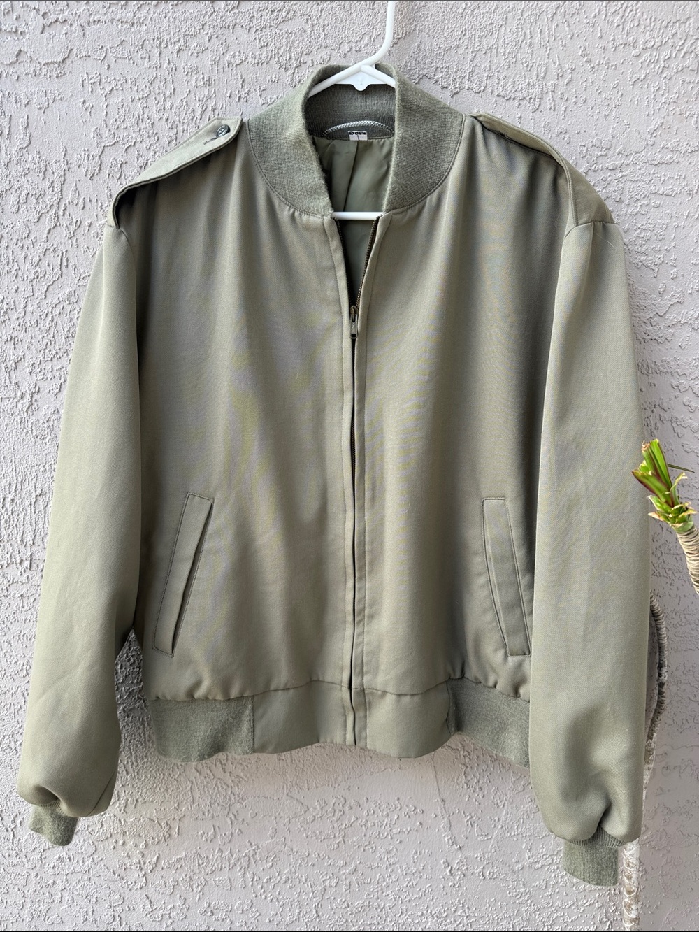 Men's Olive Vintage USMC Pewter Military Bomber Jacket